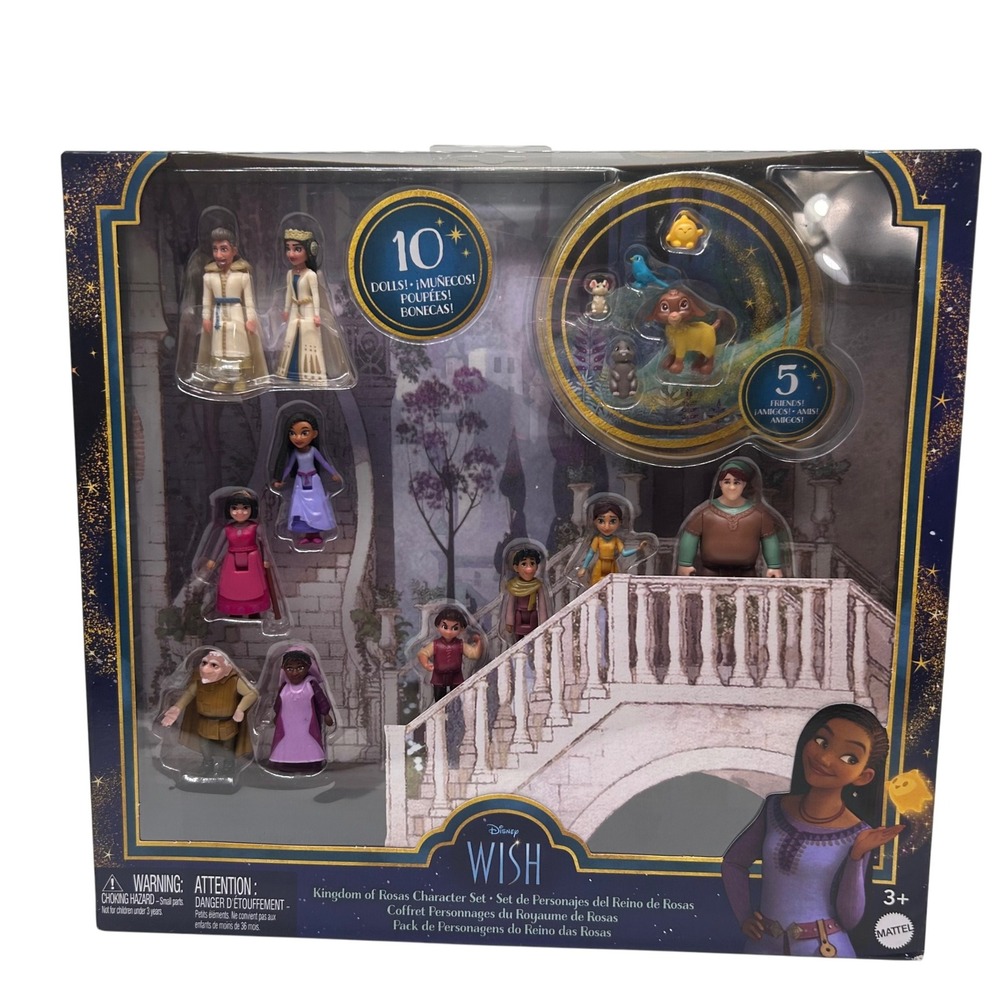 NEW Disney‎ Wish Kingdom of Rosas Character Set 10 Dolls 5 Mini Figures Gift Toy